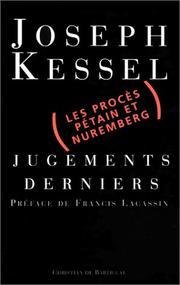 Cover of: Jugements derniers by Joseph Kessel