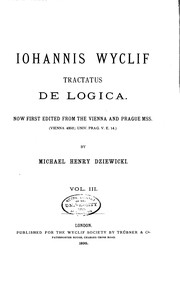 Cover of: Johannis Wyclif Tractatus de logica