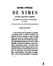 Cover of: Histoire littéraire de Nîmes et des localités voisines qui forment actuellement le département ...