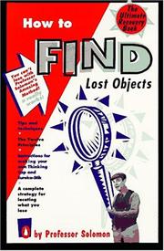 Cover of: How to find lost objects