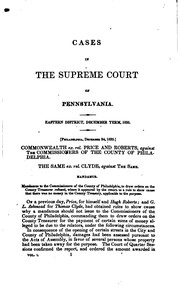 Cover of: Reports of cases adjudged in the Supreme Court of Pennsylvania, in the Eastern District