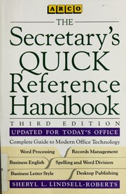 Cover of: The secretary's quick reference handbook