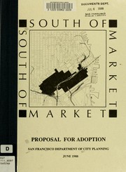 Cover of: South of Market plan: proposal for adoption