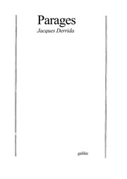 Cover of: Parages