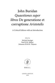 Cover of: Quaestiones super libros De generatione et corruptione Aristotelis: a critical edition with an introduction