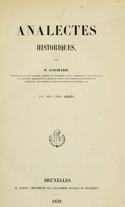Cover of: Analectes historiques