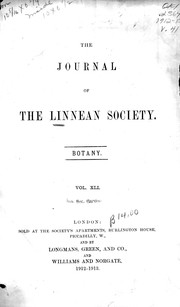 Cover of: The Journal of the Linnean Society: Botany