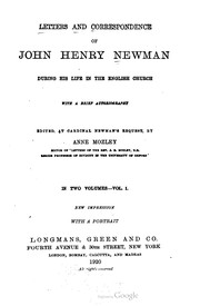 Cover of: Letters and correspondence of John Henry Newman during his life in the English church by 