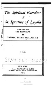 Cover of: The Spiritual Exercises Of St. Ignatius Of Loyola by 