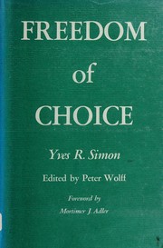 Cover of: Freedom of choice. by Yves René Marie Simon