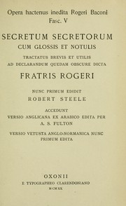 Cover of: Opera hactenus inedita Rogeri Baconi by Roger Bacon