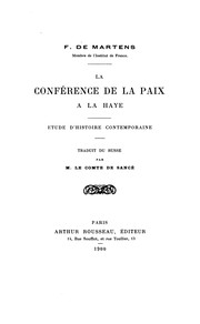 Cover of: La conférence de la paix á La Haye.: Étude d'histoire contemporaine.