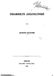 Cover of: Gesammelte Abhandlungen by Moritz Traube