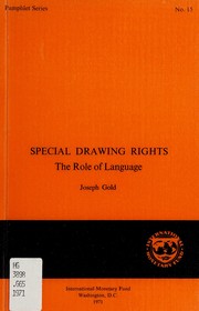Cover of: Special drawing rights: the role of language