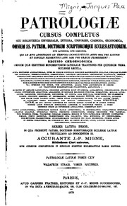 Cover of: Patrologiae cursus completus: sive biblioteca universalis,integra uniformis, commoda, oeconomica ... by Athanase saint