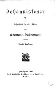 Cover of: Johannisfeuer by von  Hermann Sudermann.