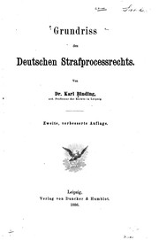 Cover of: Grundriss des deutschen Strafprocessrechts