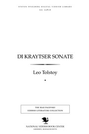 Cover of: Di ḳraytser sonaṭe by Lev Nikolaevič Tolstoy