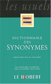 Cover of: Dictionnaire Des Synonymes