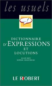 Cover of: Dictionnaire d'Expressions et locutions by 