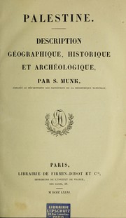 Cover of: Palestine: Description géographique, historique, et archéologique