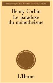 Cover of: Le paradoxe du monothéisme by Corbin, Henry.