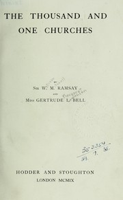 Cover of: The thousand and one churches by Ramsay, William Mitchell Sir
