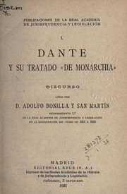 Cover of: Dante y su tratado "De Monarchia": discurso.