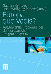 Cover of: Europa, quo vadis? by Gudrun Hentges