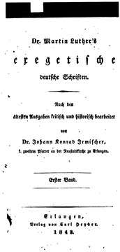 Cover of: Dr. Martin Luther's sämmtliche Werke by Martin Luther