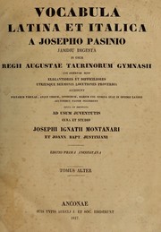 Cover of: Vocabolario italiano e latino by Giuseppe Luca Pasini