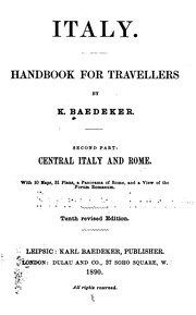 Cover of: Italy: Handbook for Travellers by Karl Baedeker (Firm)