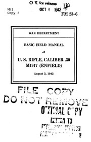Cover of: U.S. Rifle, Caliber .30, M1917 (Enfield) by 