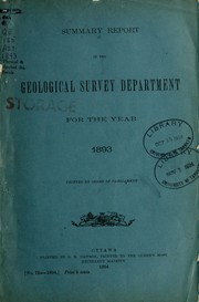 Cover of: Summary report of the Geological Survey Dept. by Geological Survey of Canada