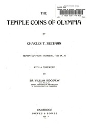 Cover of: The temple coins of Olympia: reprinted from "Nomisma" VIII.IX.XI