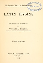 Cover of: Latin hymns
