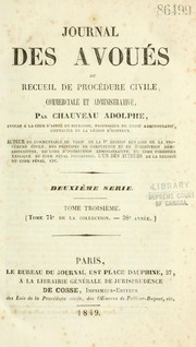 Cover of: Journal des avoués: ou, Recueil de procédure civile, commerciale et administrative