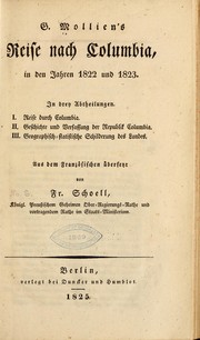 Cover of: G. Mollien's Reise nach Columbia, in den jahren 1822 und 1823 ...