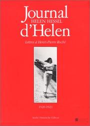 Cover of: Journal d'Helen: Lettres à Henri-Pierre Roché : 1920-1921