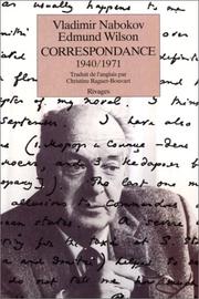 Cover of: Correspondance, 1940-1971 by Vladimir Nabokov, Edmund Wilson, Simon Karlinsky