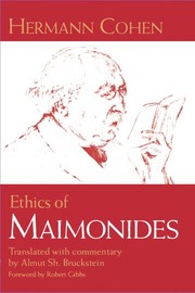 Cover of: Ethics of Maimonides by Hermann Cohen