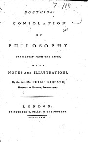 Cover of: Consolation of Philosophy