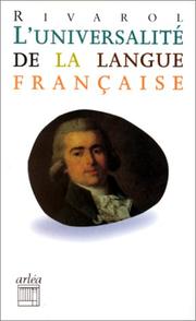 Cover of: L'universalité de la langue française
