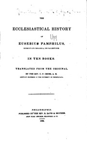 Cover of: The Ecclesiastical History of Eusebius Pamphilus, Bishop of Cesarea, in Palestine ...