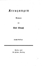 Cover of: Kreuzungen by Emil Strauss