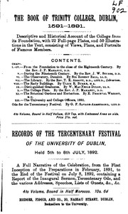 Cover of: The Dublin university calendar by Trinity College (Dublin, Ireland)