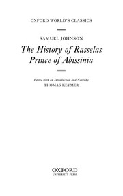 Cover of: The history of Rasselas, Prince of Abissinia by Samuel Johnson