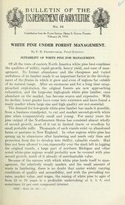 Cover of: White pine under forest management by E. H. Frothingham