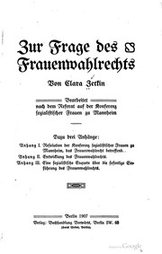 Cover of: Zur Frage des Frauenwahlrechts