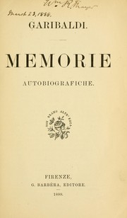 Cover of: Memorie autobiografiche.